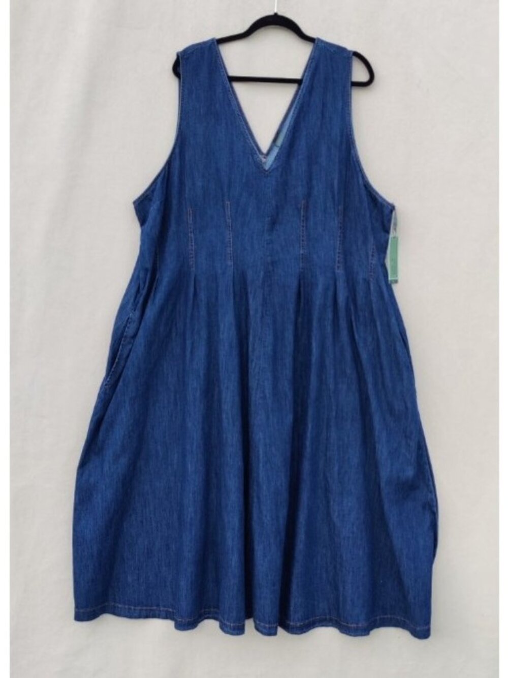 Terra Sky Sleeveless Denim Dress Cotton Midi Size 4X